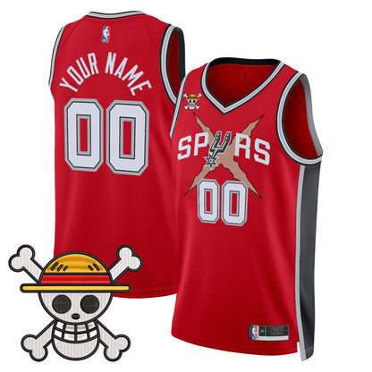 San Antonio Spurs x One Piece Custom Jersey Collection - Stitched