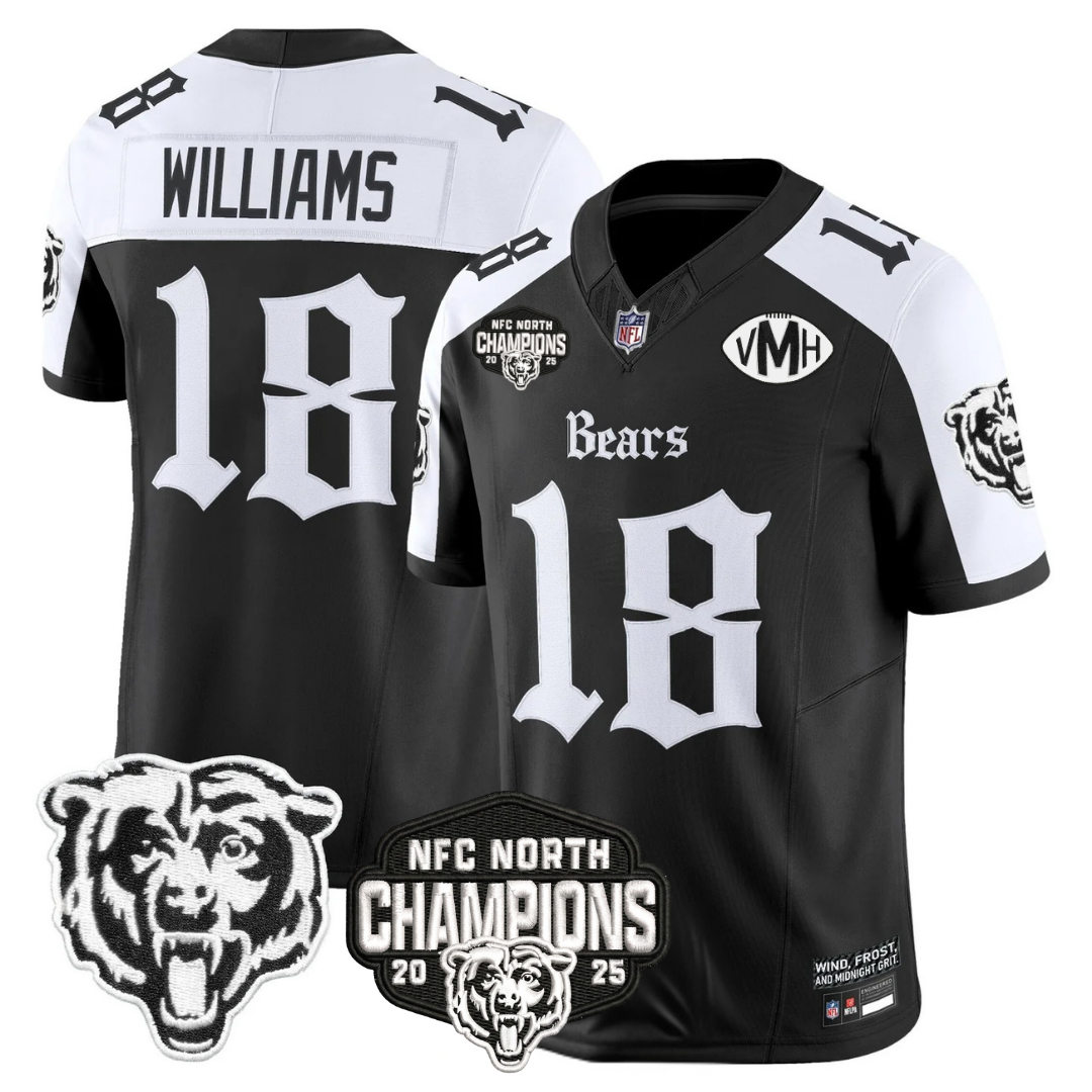 CHI 'Gothic Midway Legacy' NFC North Champions Patch Vapor Limited Jersey - All Stitched