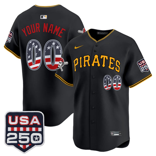 Pittsburgh Pirates USA 250 Fourth of July Vapor Premier Limited Custom Jersey - All Stitched