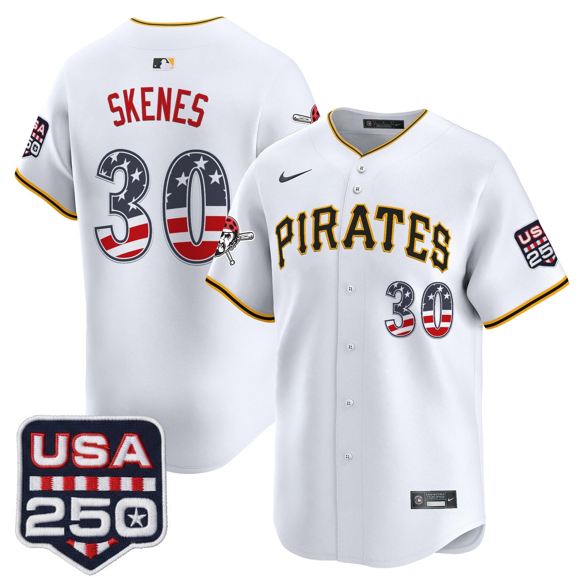 Pittsburgh Pirates USA 250 Fourth of July Vapor Premier Limited Jersey - All Stitched