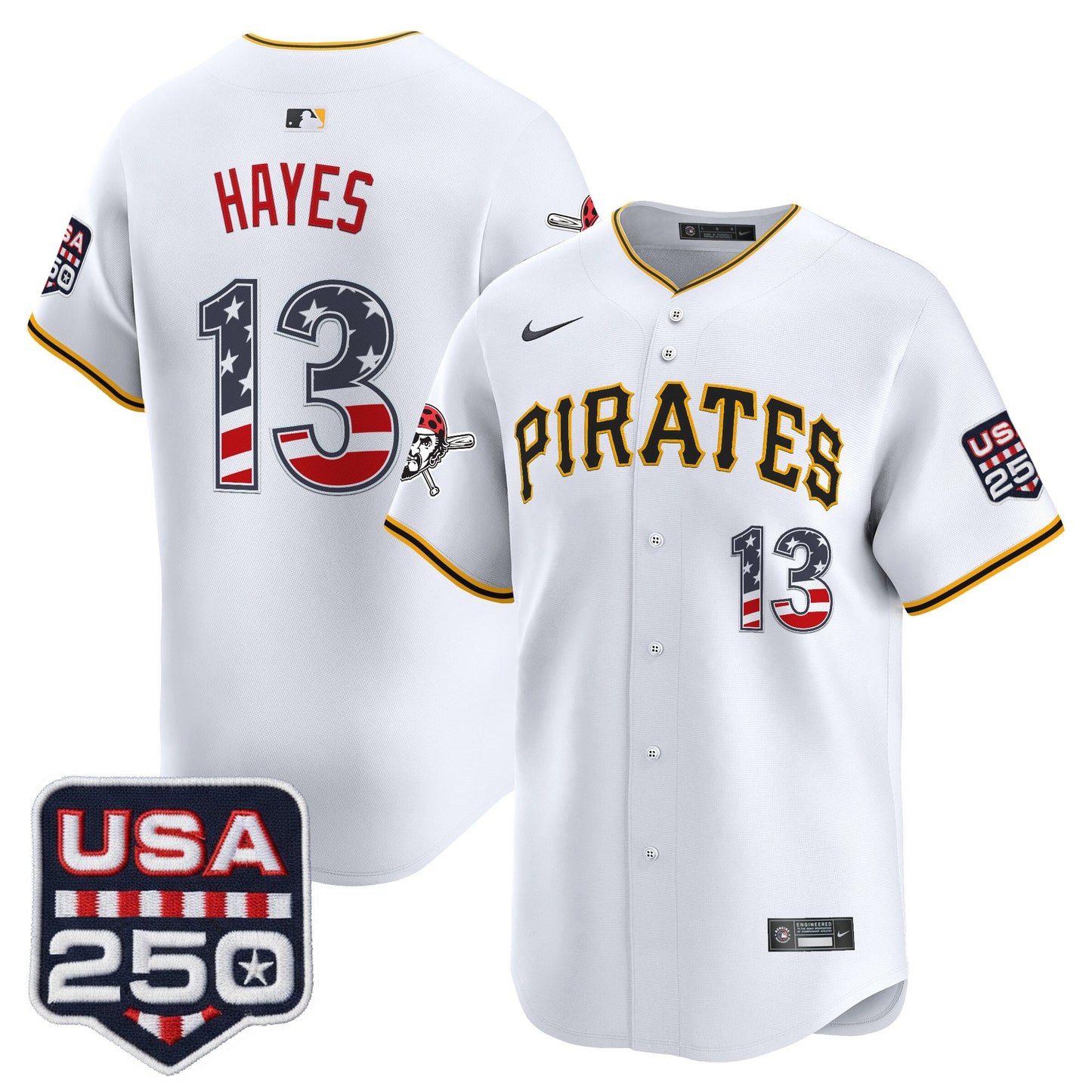 Pittsburgh Pirates USA 250 Fourth of July Vapor Premier Limited Jersey - All Stitched