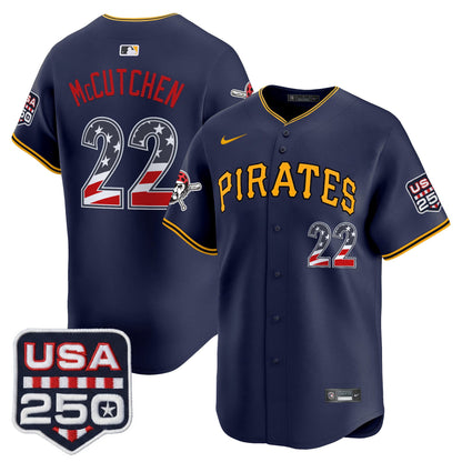 Pittsburgh Pirates USA 250 Fourth of July Vapor Premier Limited Jersey - All Stitched
