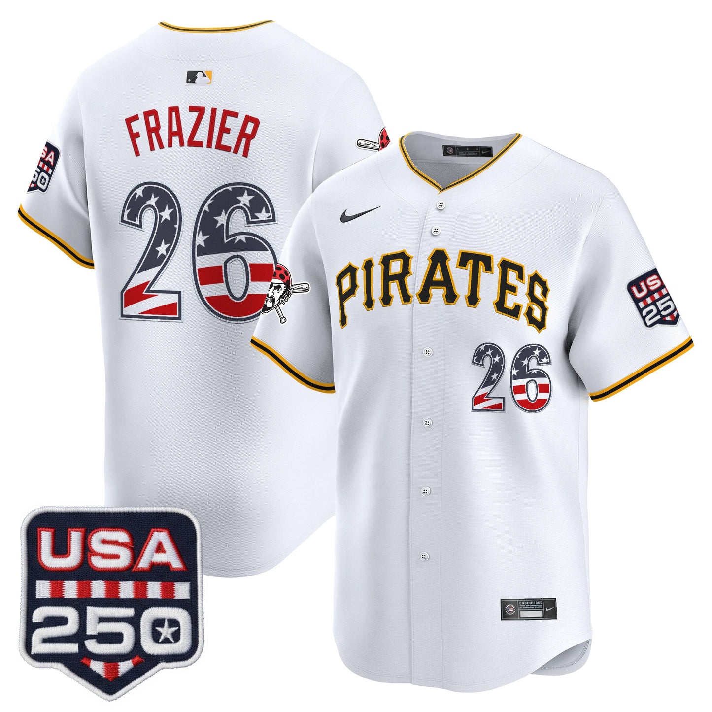 Pittsburgh Pirates USA 250 Fourth of July Vapor Premier Limited Jersey - All Stitched