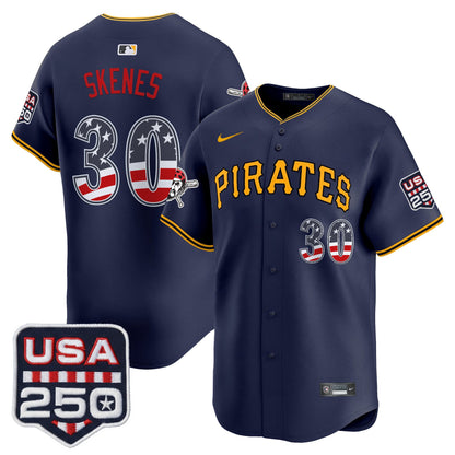 Pittsburgh Pirates USA 250 Fourth of July Vapor Premier Limited Jersey - All Stitched