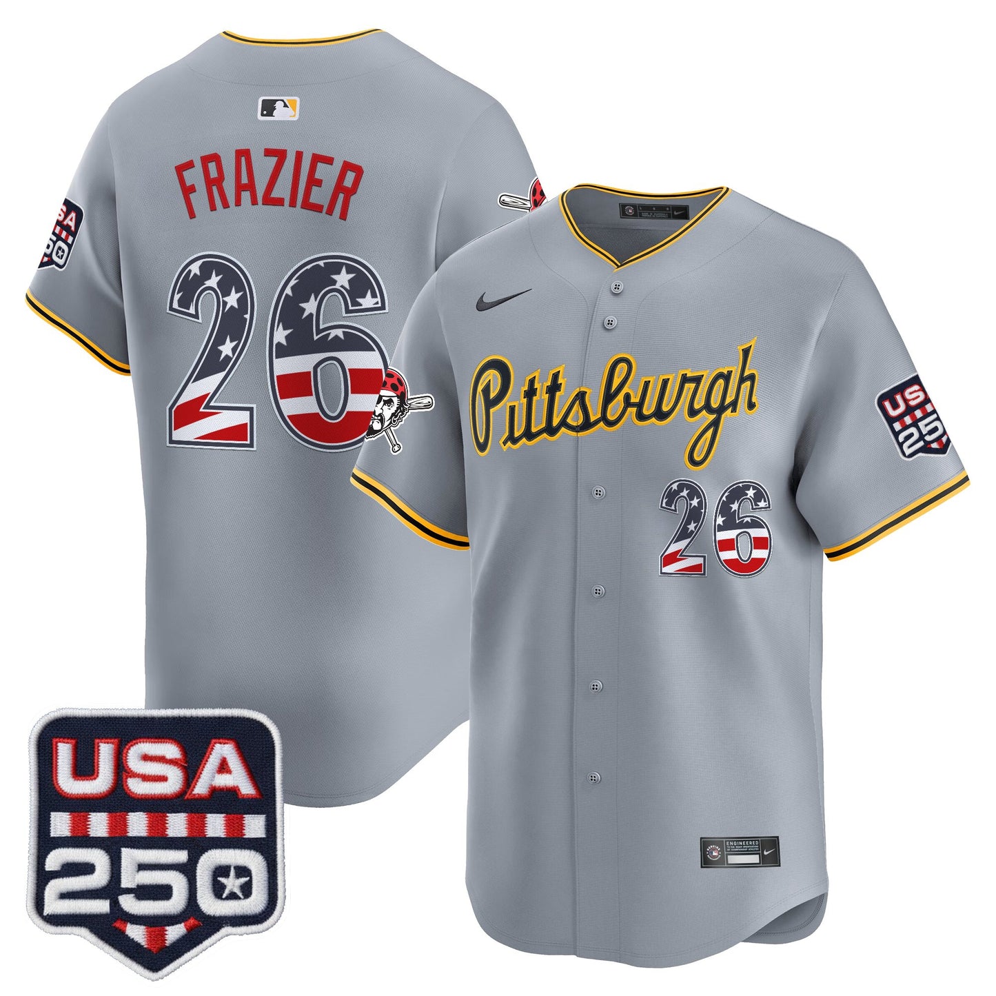 Pittsburgh Pirates USA 250 Fourth of July Vapor Premier Limited Jersey - All Stitched