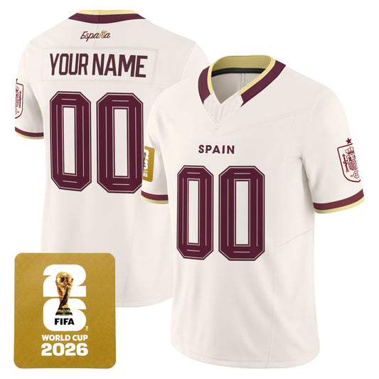 Spain 2026 World Cup Vapor Football Custom Jersey - All Stitched