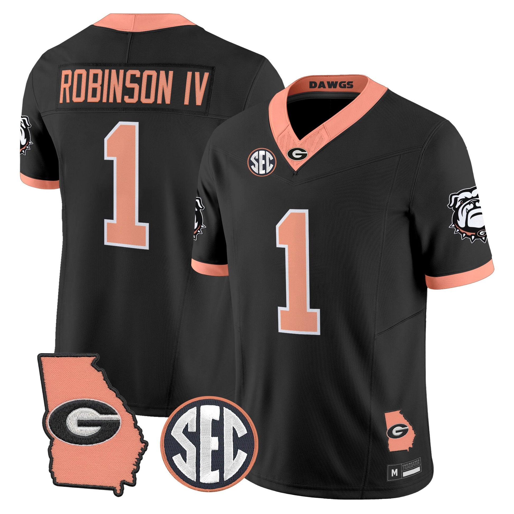 Men's Georgia Bulldogs The Big Peach Vapor Limited Jersey - Stitched
