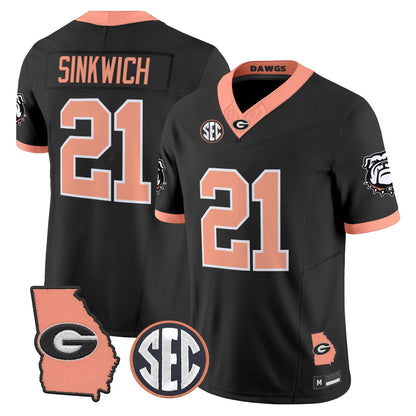 Men's Georgia Bulldogs The Big Peach Vapor Limited Jersey - Stitched