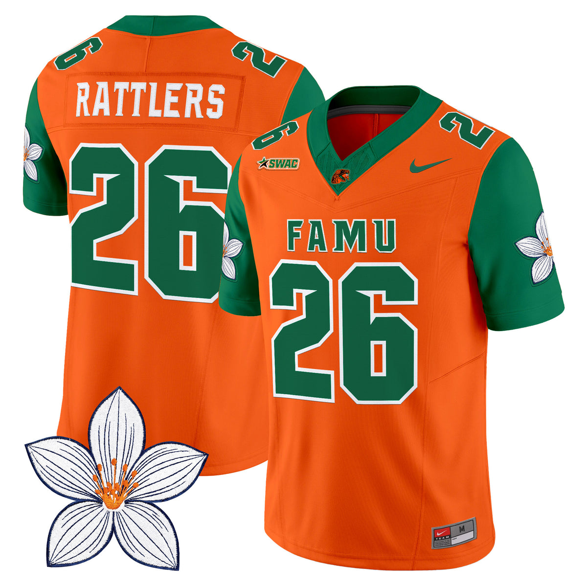 Florida A&M Rattlers Orange Blossom Classic Vapor Limited Jersey - Stitched
