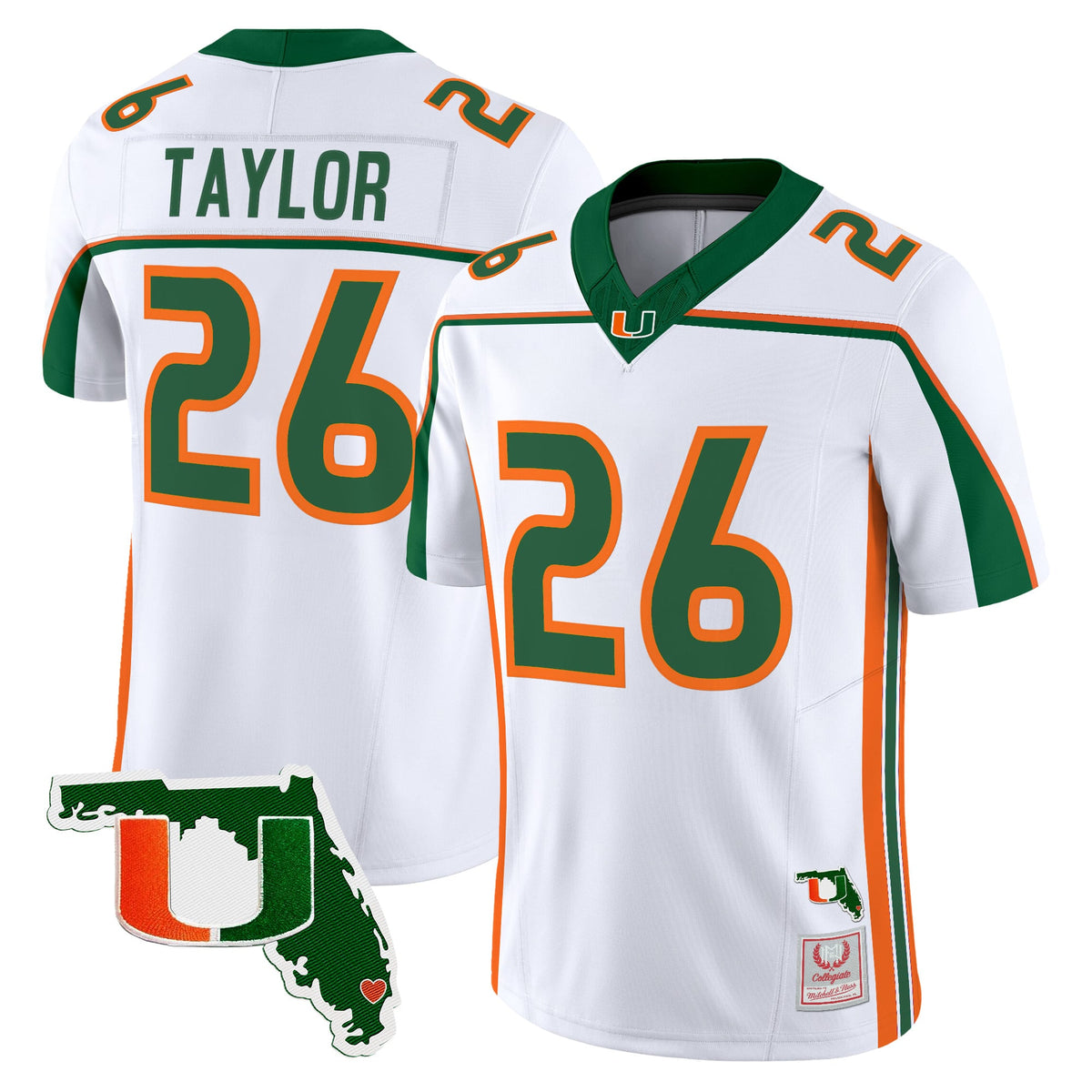 Miami Hurricanes Throwback Vapor Limited Jersey - Florida Patch - Stitched