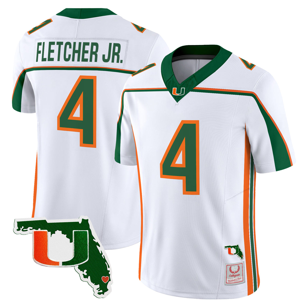 Miami Hurricanes Throwback Vapor Limited Jersey - Florida Patch - Stitched
