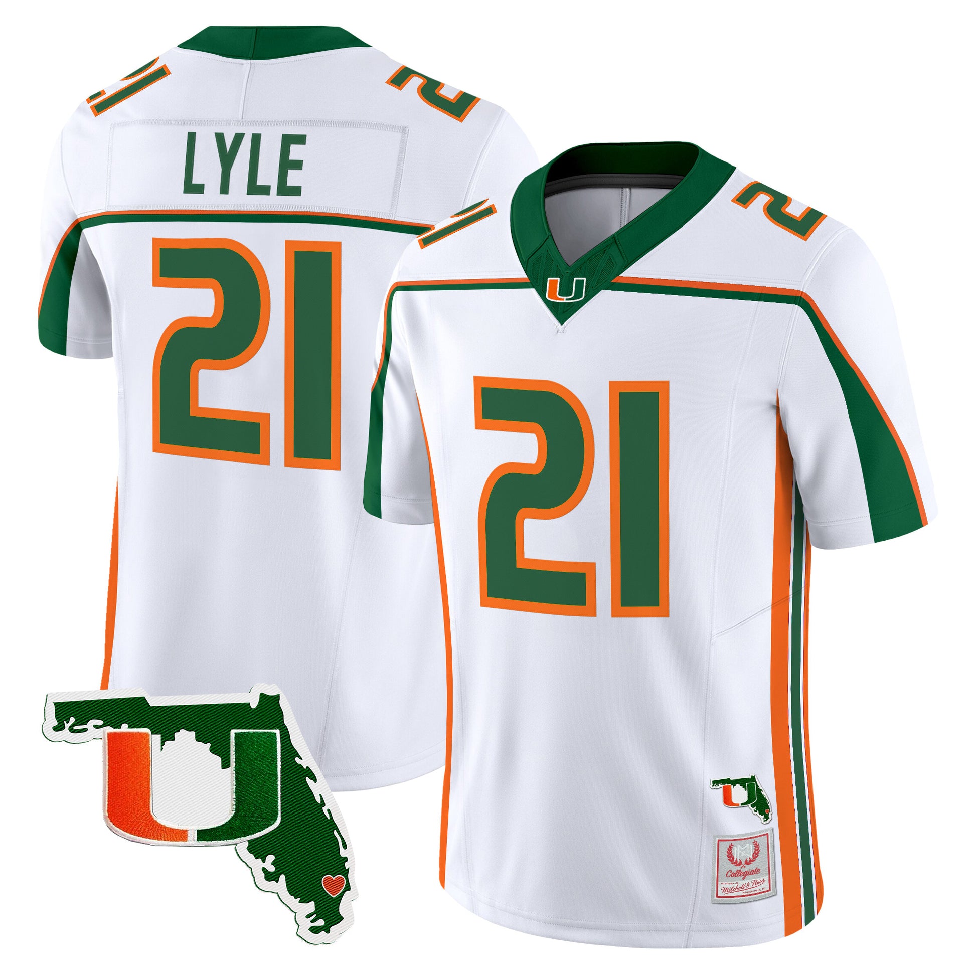 Miami Hurricanes Throwback Vapor Limited Jersey - Florida Patch - Stitched