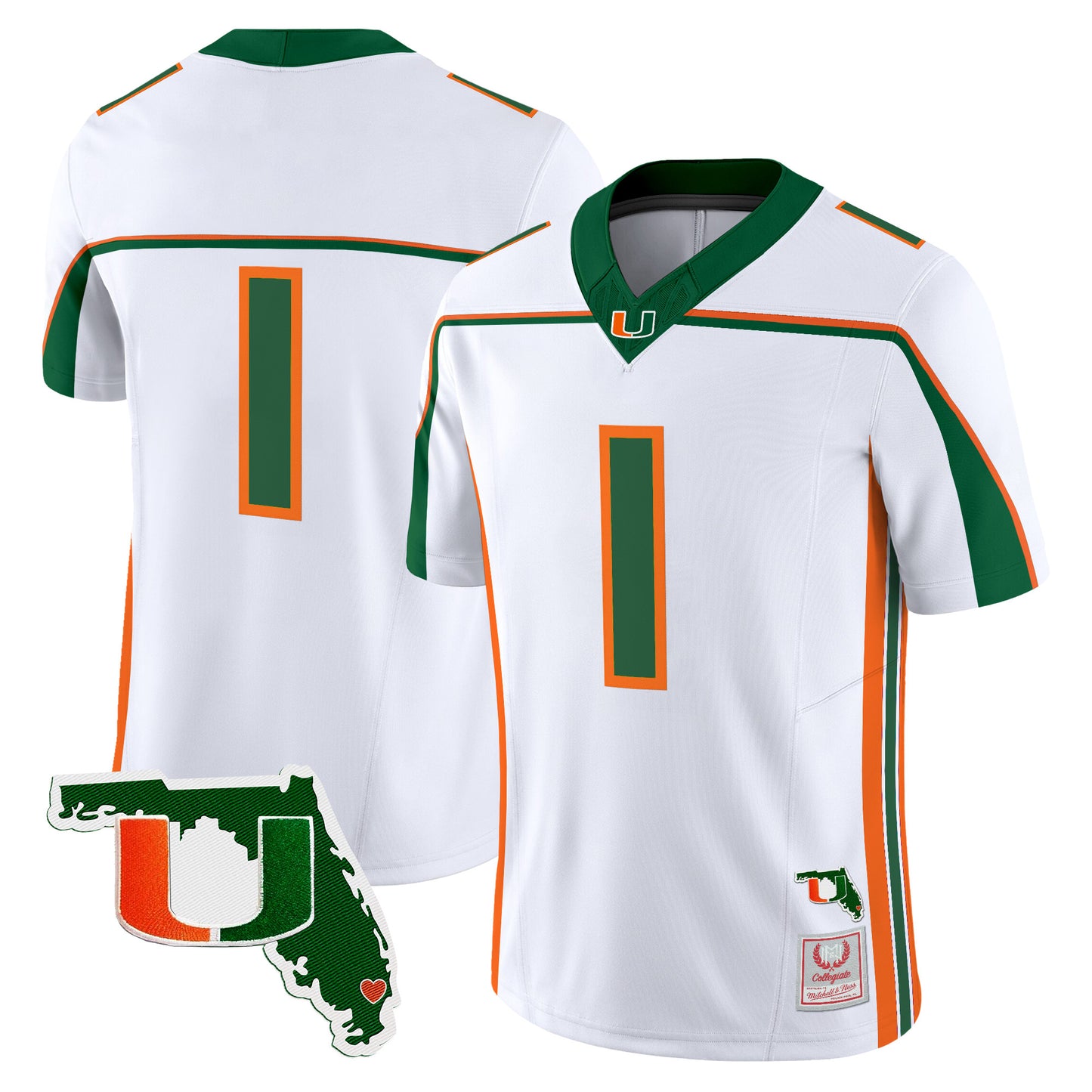 Miami Hurricanes Throwback Vapor Limited Jersey - Florida Patch - Stitched