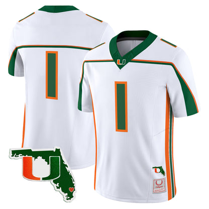 Miami Hurricanes Throwback Vapor Limited Jersey - Florida Patch - Stitched