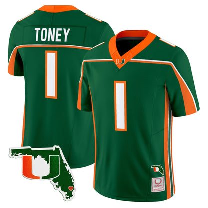 Miami Hurricanes Throwback Vapor Limited Jersey - Florida Patch - Stitched