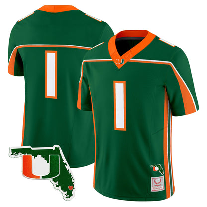 Miami Hurricanes Throwback Vapor Limited Jersey - Florida Patch - Stitched