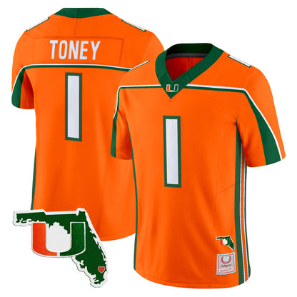Miami Hurricanes Throwback Vapor Limited Jersey - Florida Patch - Stitched