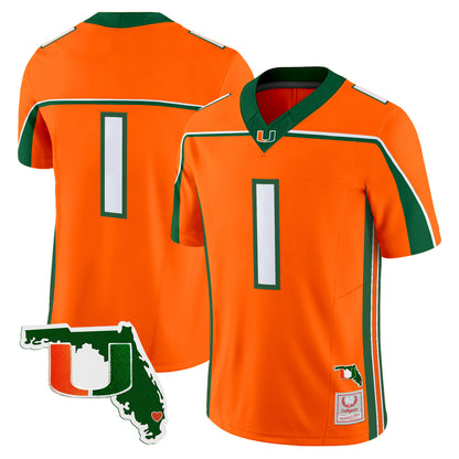 Miami Hurricanes Throwback Vapor Limited Jersey - Florida Patch - Stitched