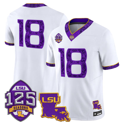LSU Tigers 'Silent Season of 1918' Vapor Limited Jersey - Louisiana Patch - Stitched