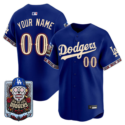 Los Angeles Dodgers Día de los Muertos Vapor Premier Limited Custom Jersey - Stitched