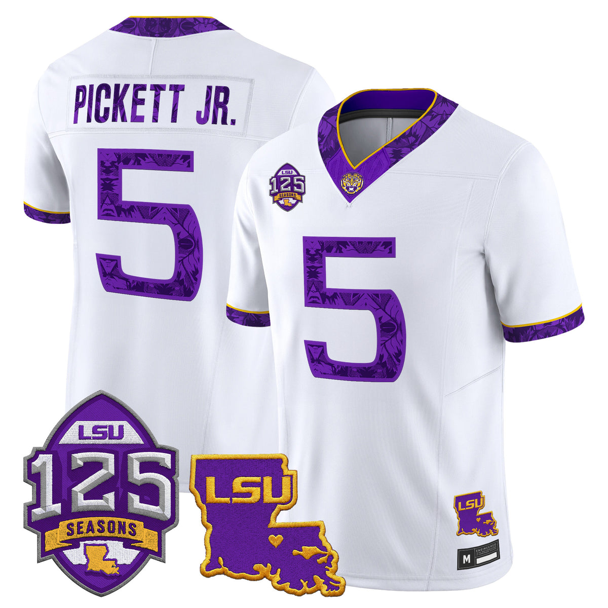 LSU Tigers 'Silent Season of 1918' Vapor Limited Jersey - Louisiana Patch - Stitched