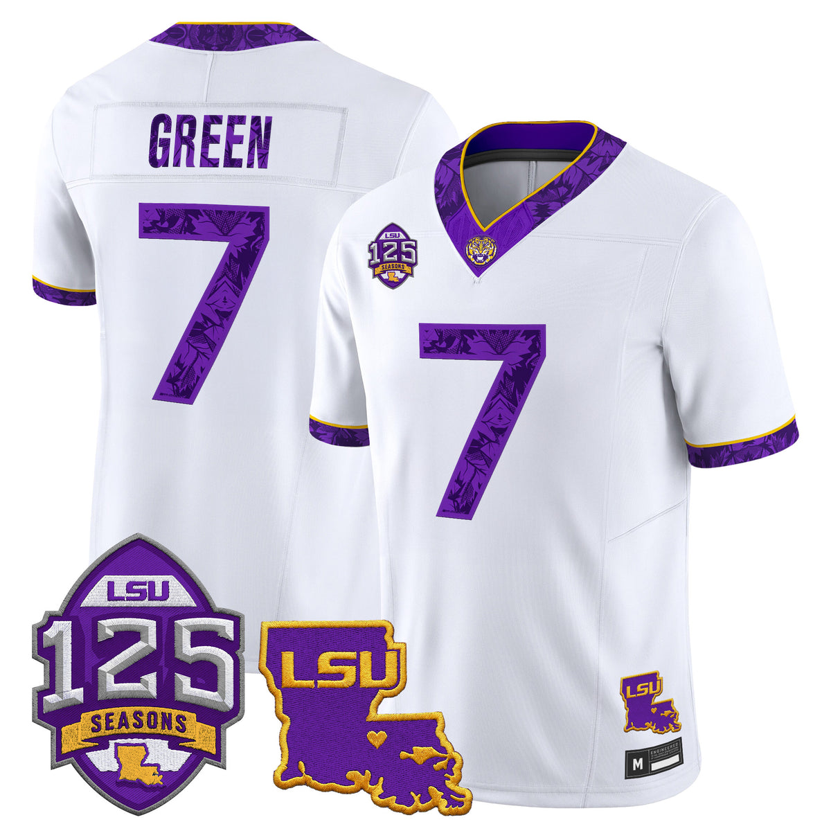 LSU Tigers 'Silent Season of 1918' Vapor Limited Jersey - Louisiana Patch - Stitched