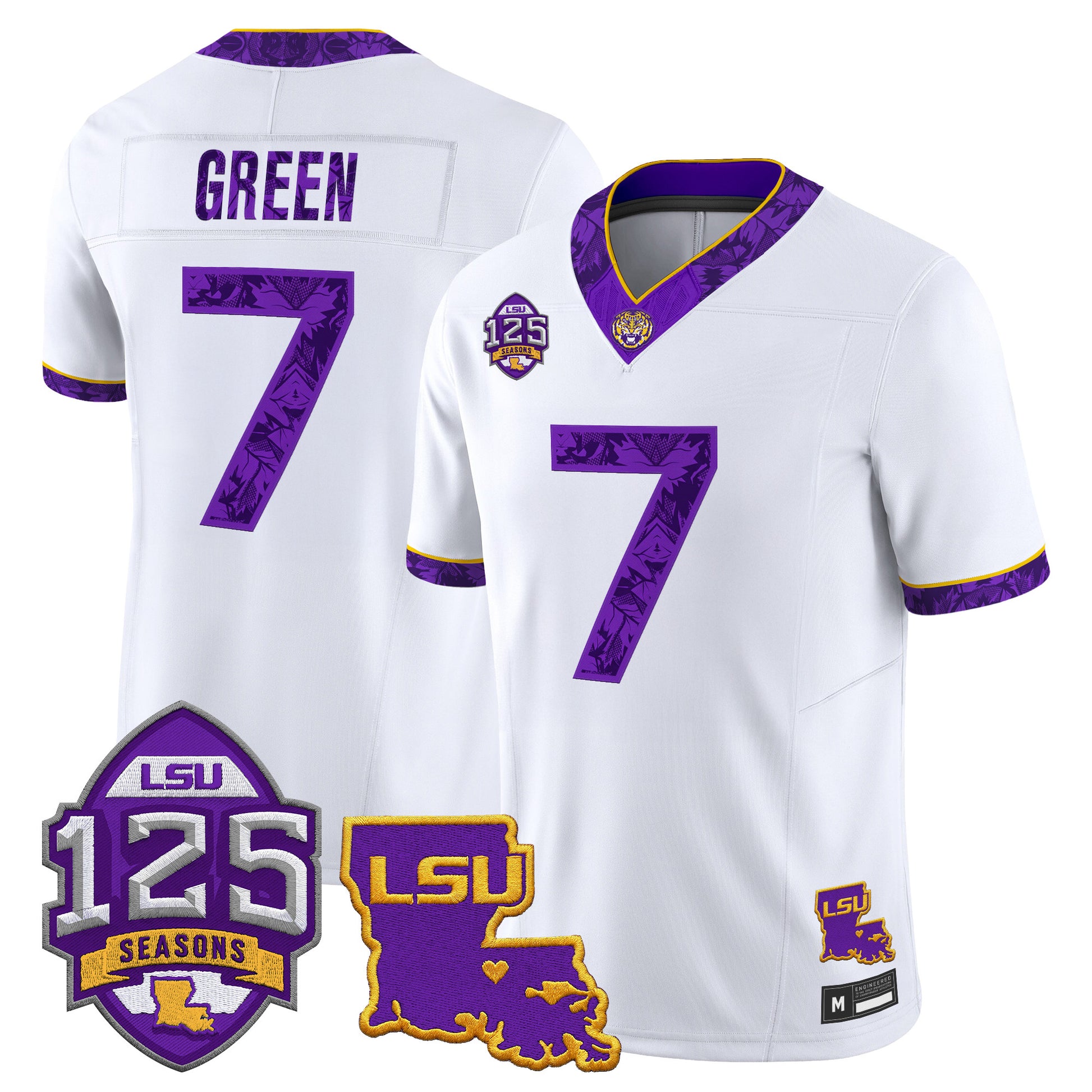 LSU Tigers 'Silent Season of 1918' Vapor Limited Jersey - Louisiana Patch - Stitched