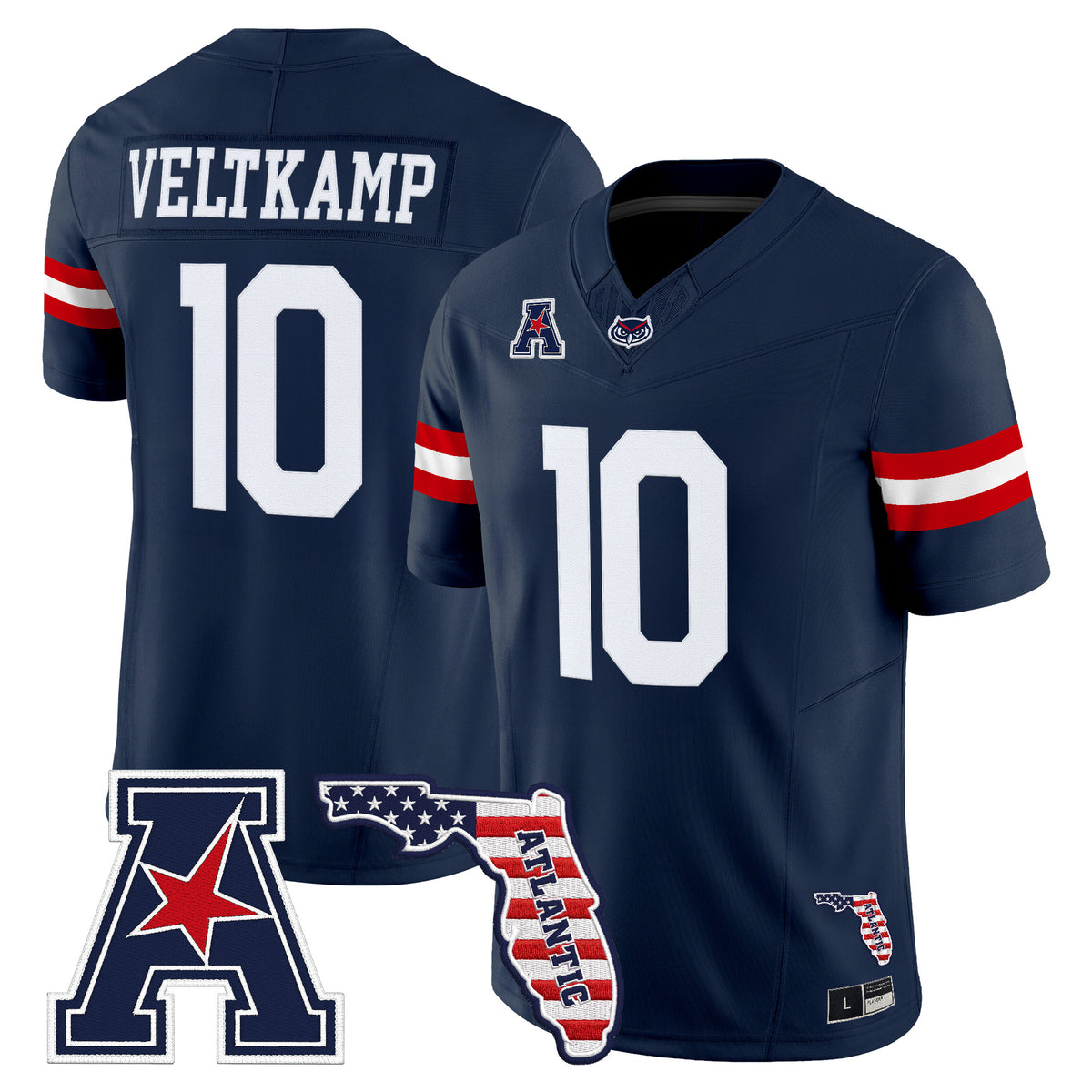 Florida Atlantic Owls Vapor Limited Jersey - Florida Patch - Stitched