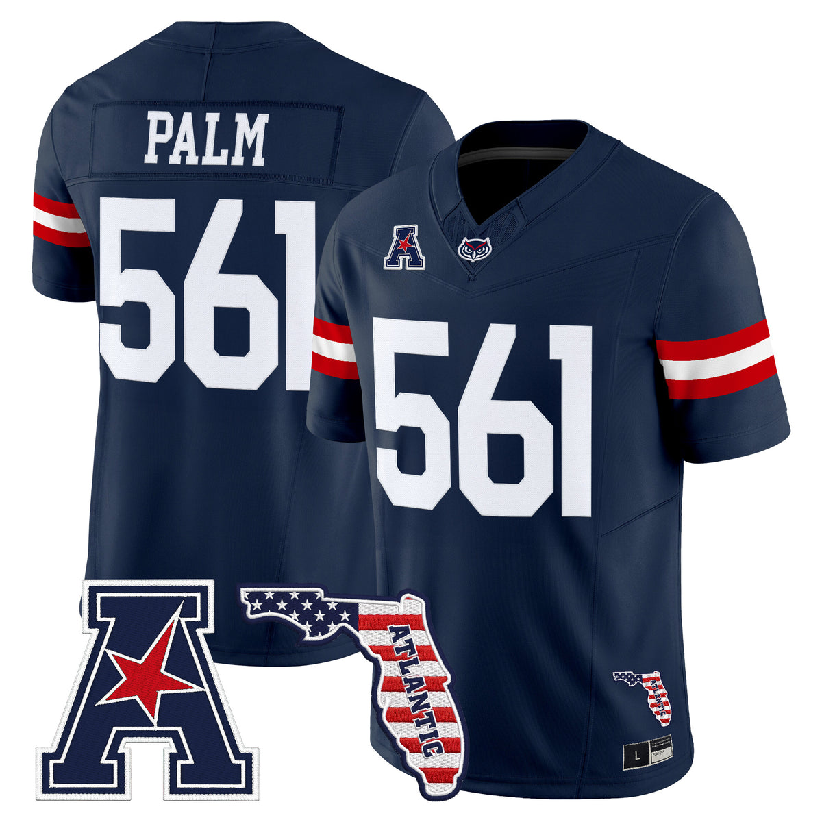 Florida Atlantic Owls Vapor Limited Jersey - Florida Patch - Stitched