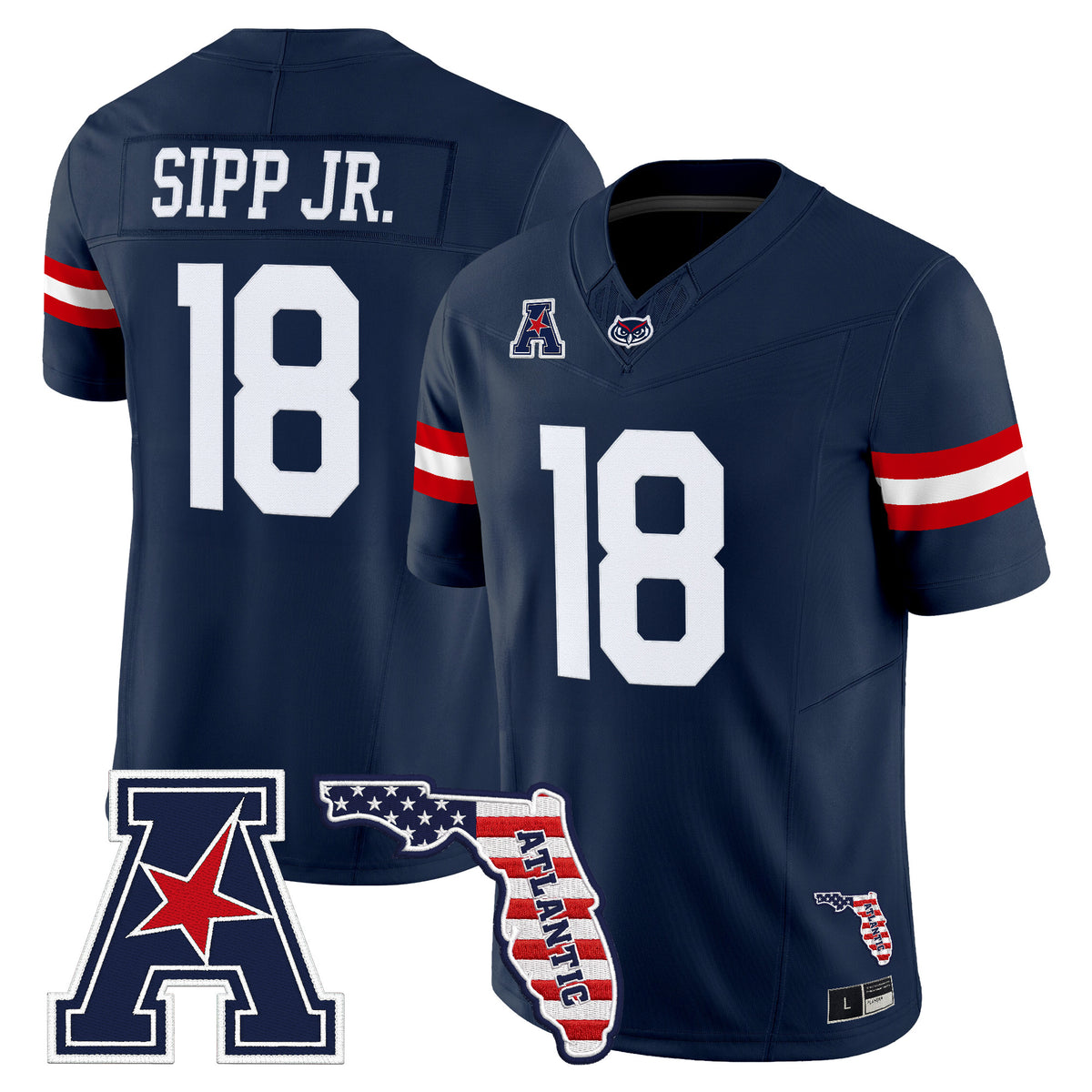 Florida Atlantic Owls Vapor Limited Jersey - Florida Patch - Stitched