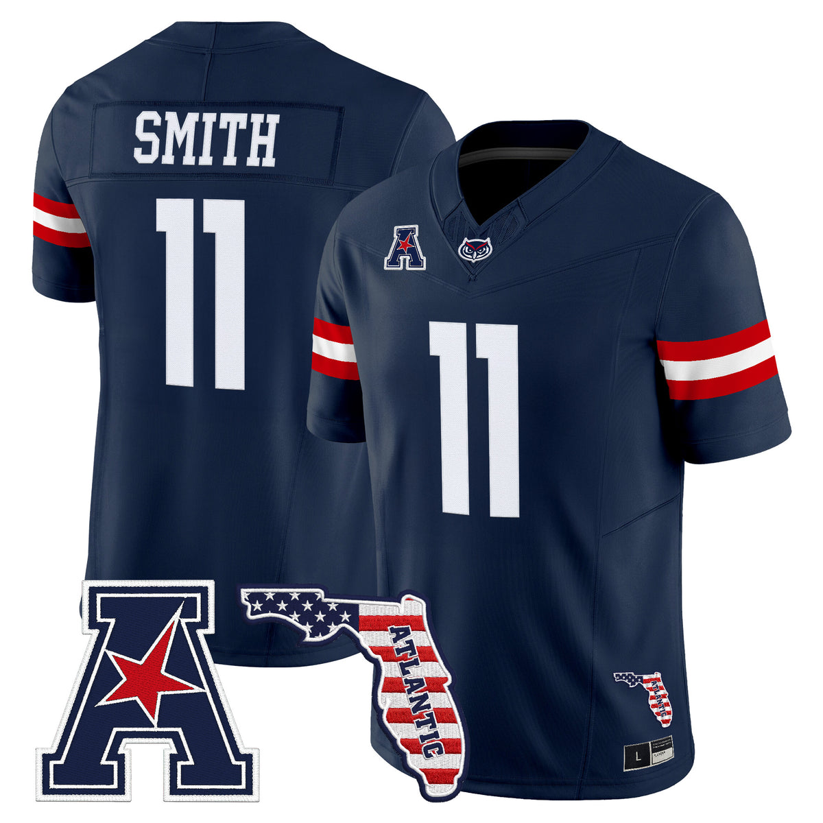 Florida Atlantic Owls Vapor Limited Jersey - Florida Patch - Stitched