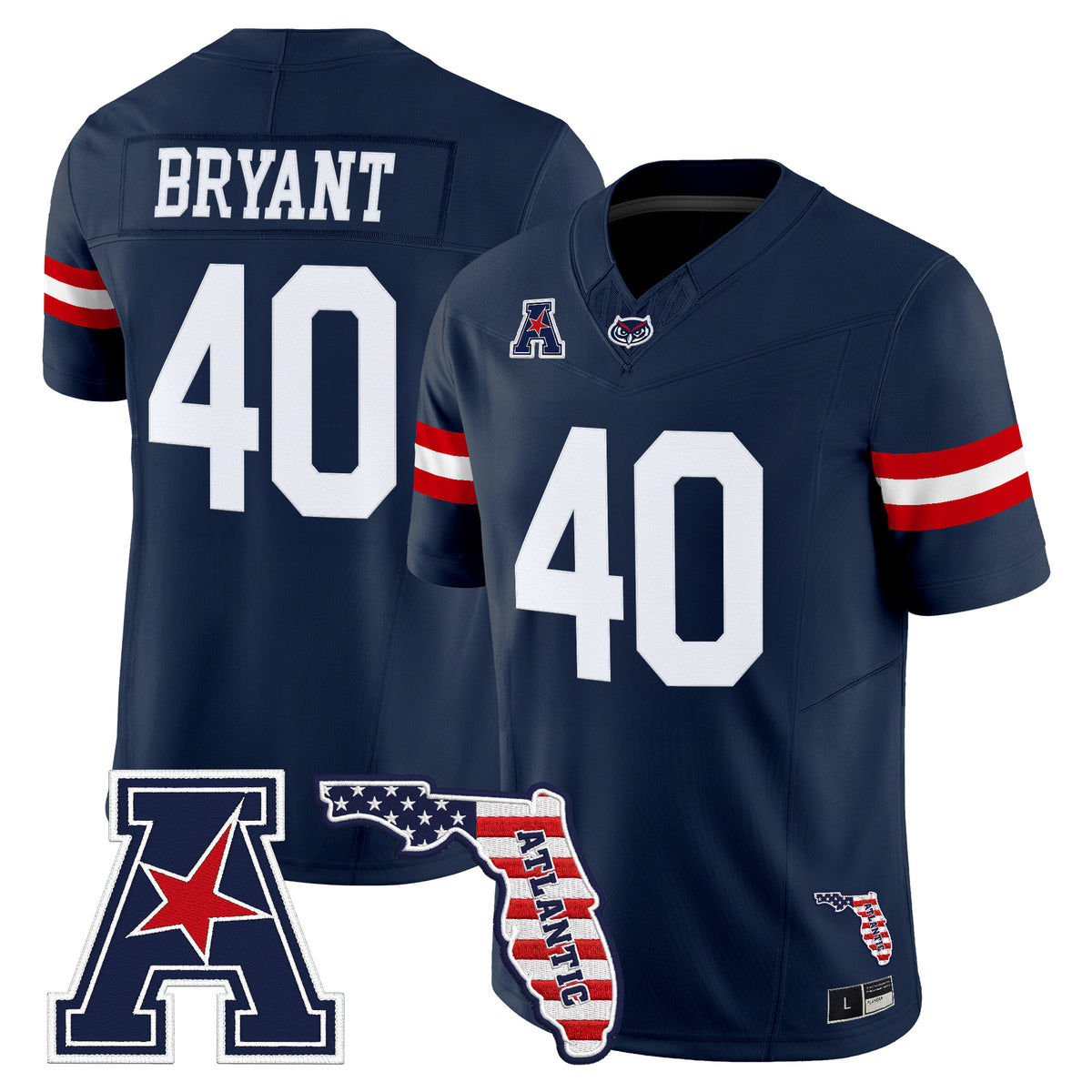 Florida Atlantic Owls Vapor Limited Jersey - Florida Patch - Stitched