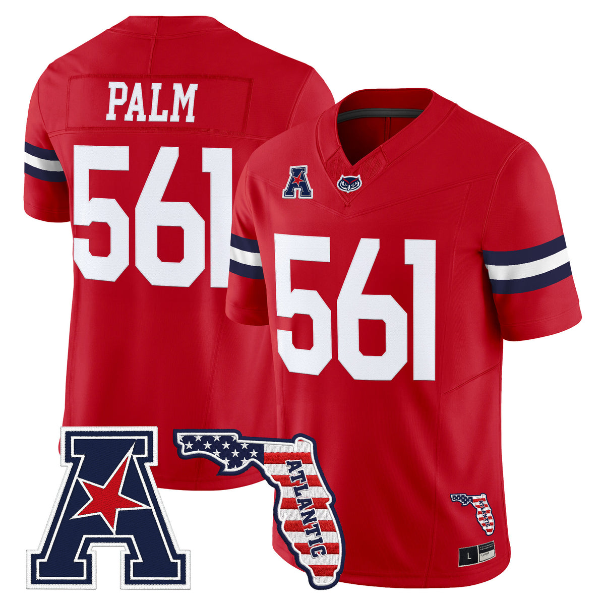Florida Atlantic Owls Vapor Limited Jersey - Florida Patch - Stitched