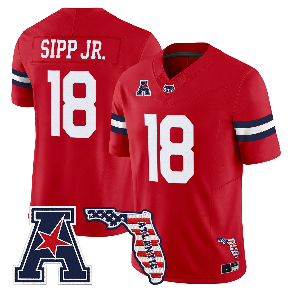 Florida Atlantic Owls Vapor Limited Jersey - Florida Patch - Stitched