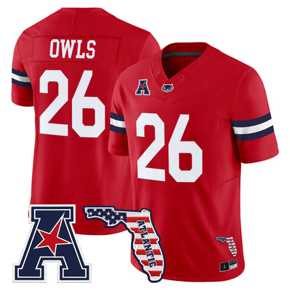 Florida Atlantic Owls Vapor Limited Jersey - Florida Patch - Stitched