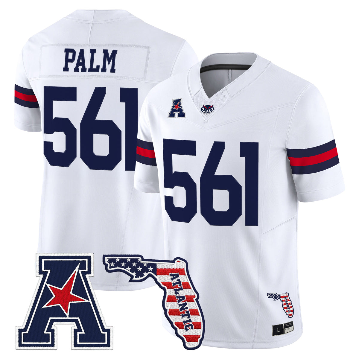 Florida Atlantic Owls Vapor Limited Jersey - Florida Patch - Stitched