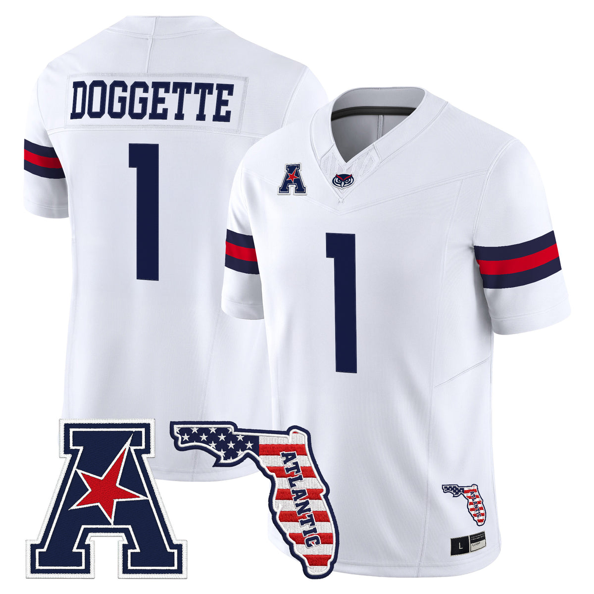 Florida Atlantic Owls Vapor Limited Jersey - Florida Patch - Stitched