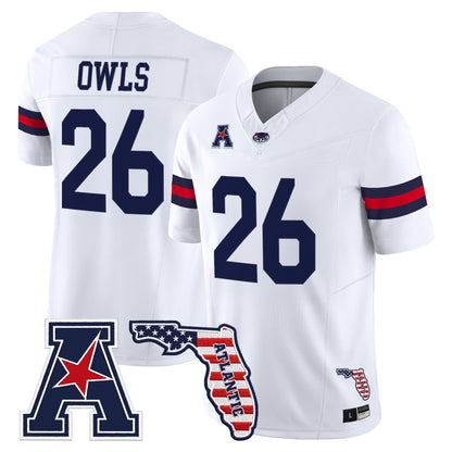 Florida Atlantic Owls Vapor Limited Jersey - Florida Patch - Stitched