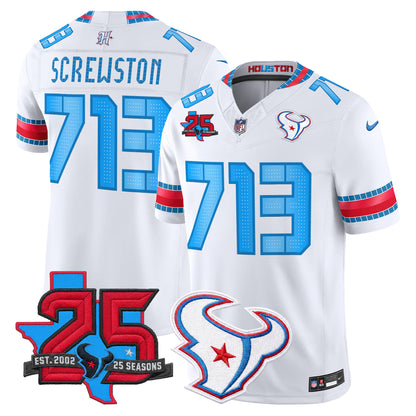 Men's Houston Texans 2026 "Rivalries" Vapor Limited Jersey - 25th Year Anniversary Patch - All Stitched