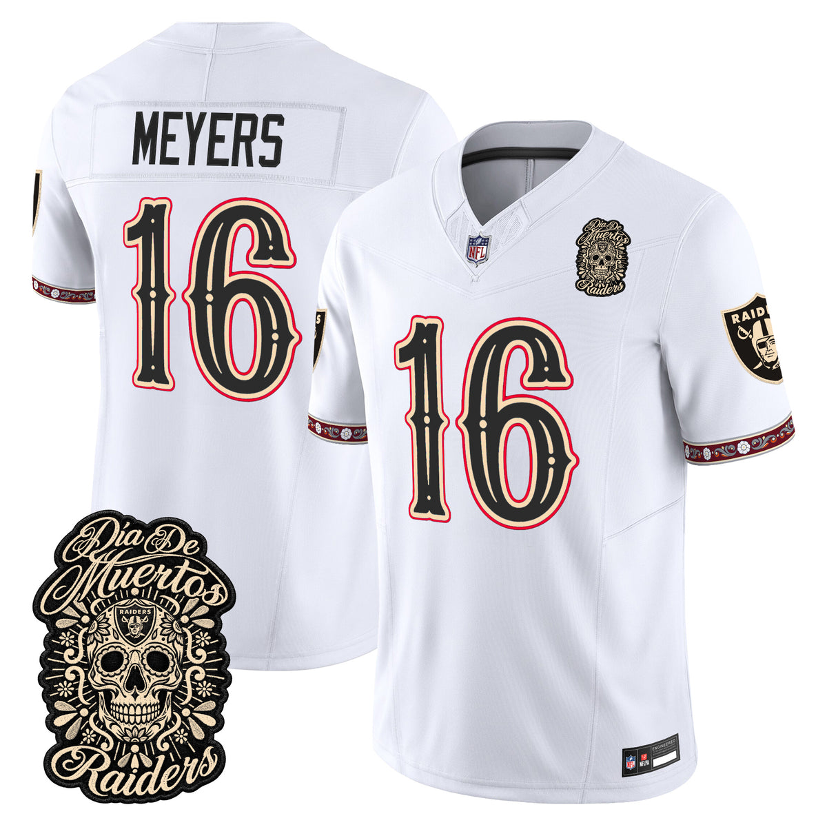 Las Vegas Raiders Día de los Muertos Vapor Limited Jersey - Stitched