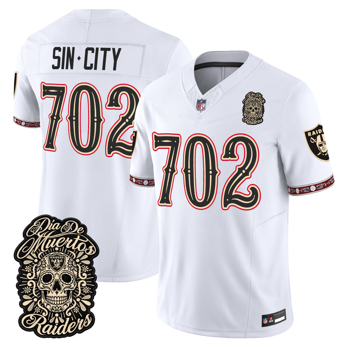 Las Vegas Raiders Día de los Muertos Vapor Limited Jersey - Stitched