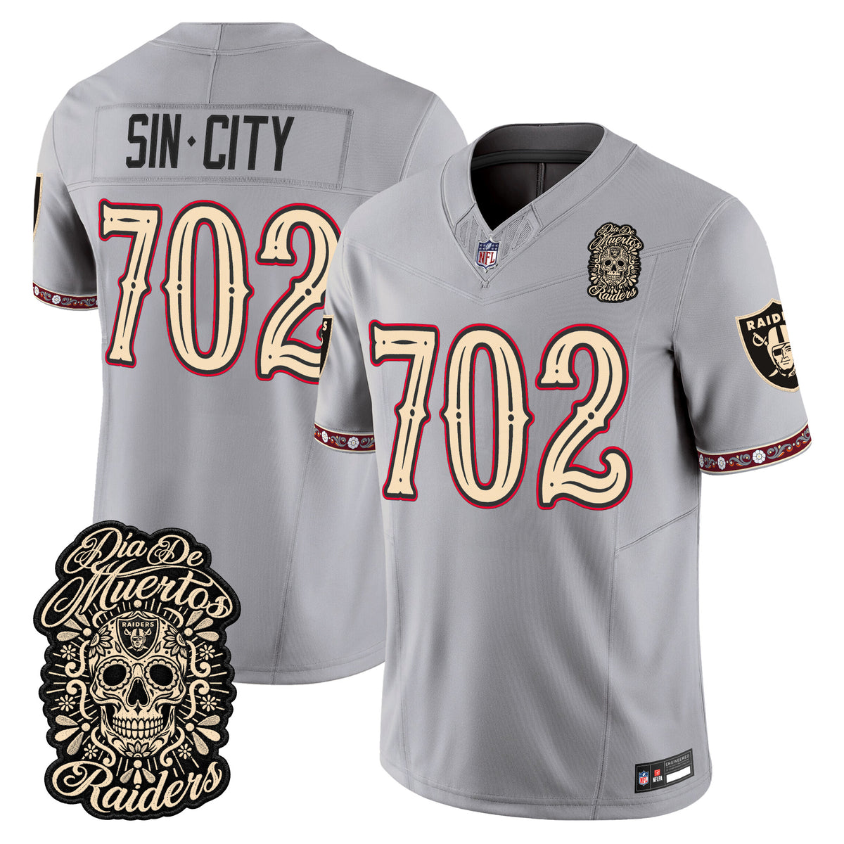 Las Vegas Raiders Día de los Muertos Vapor Limited Jersey - Stitched