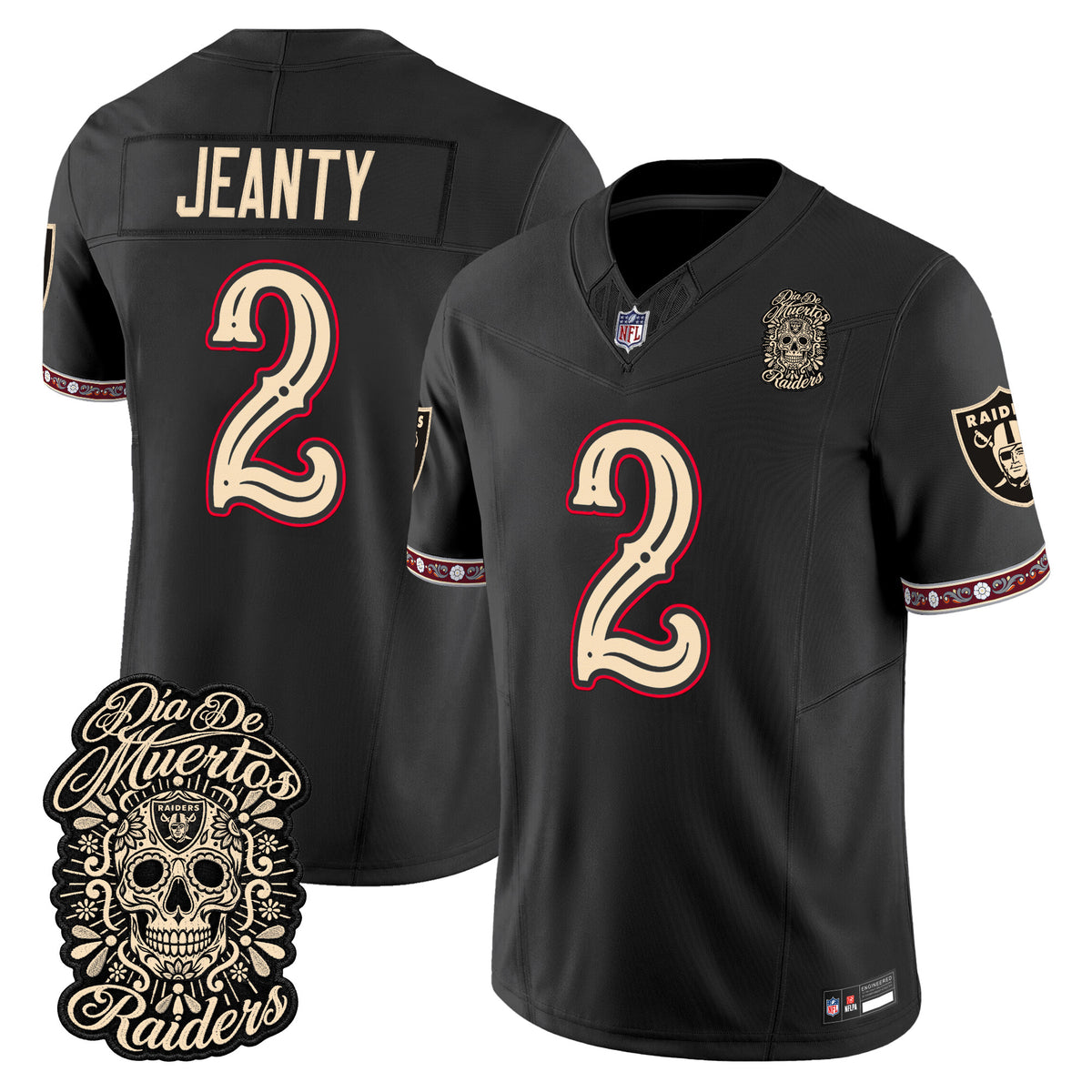 Las Vegas Raiders Día de los Muertos Vapor Limited Jersey - Stitched