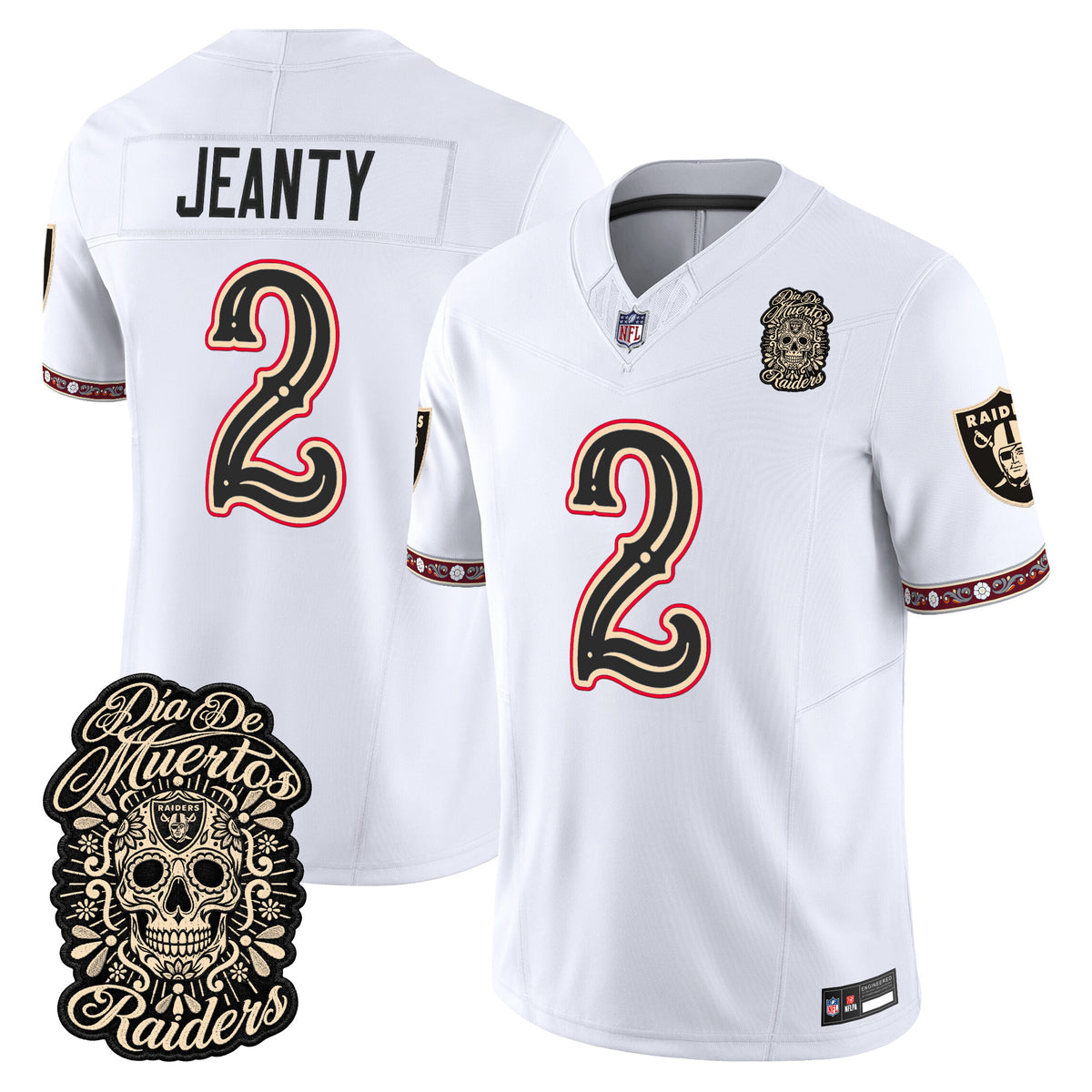Las Vegas Raiders Día de los Muertos Vapor Limited Jersey - Stitched