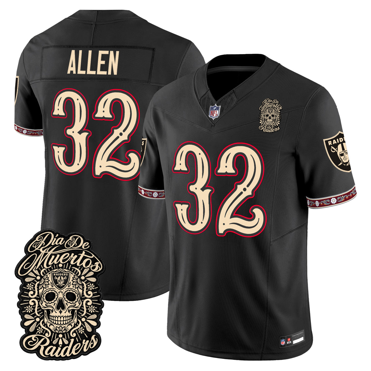 Las Vegas Raiders Día de los Muertos Vapor Limited Jersey - Stitched
