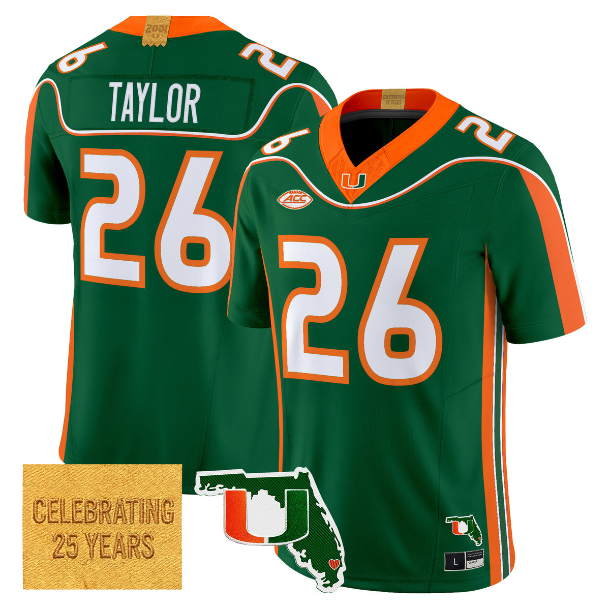 Miami Hurricanes 2001 Throwback Vapor Limited Jersey - Florida Patch - Stitched