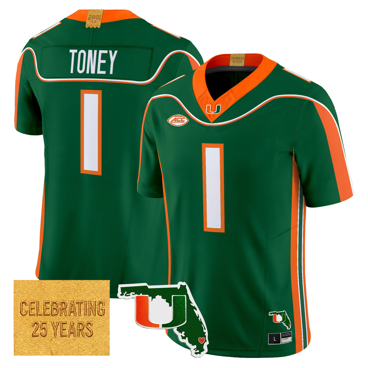 Miami Hurricanes 2001 Throwback Vapor Limited Jersey - Florida Patch - Stitched