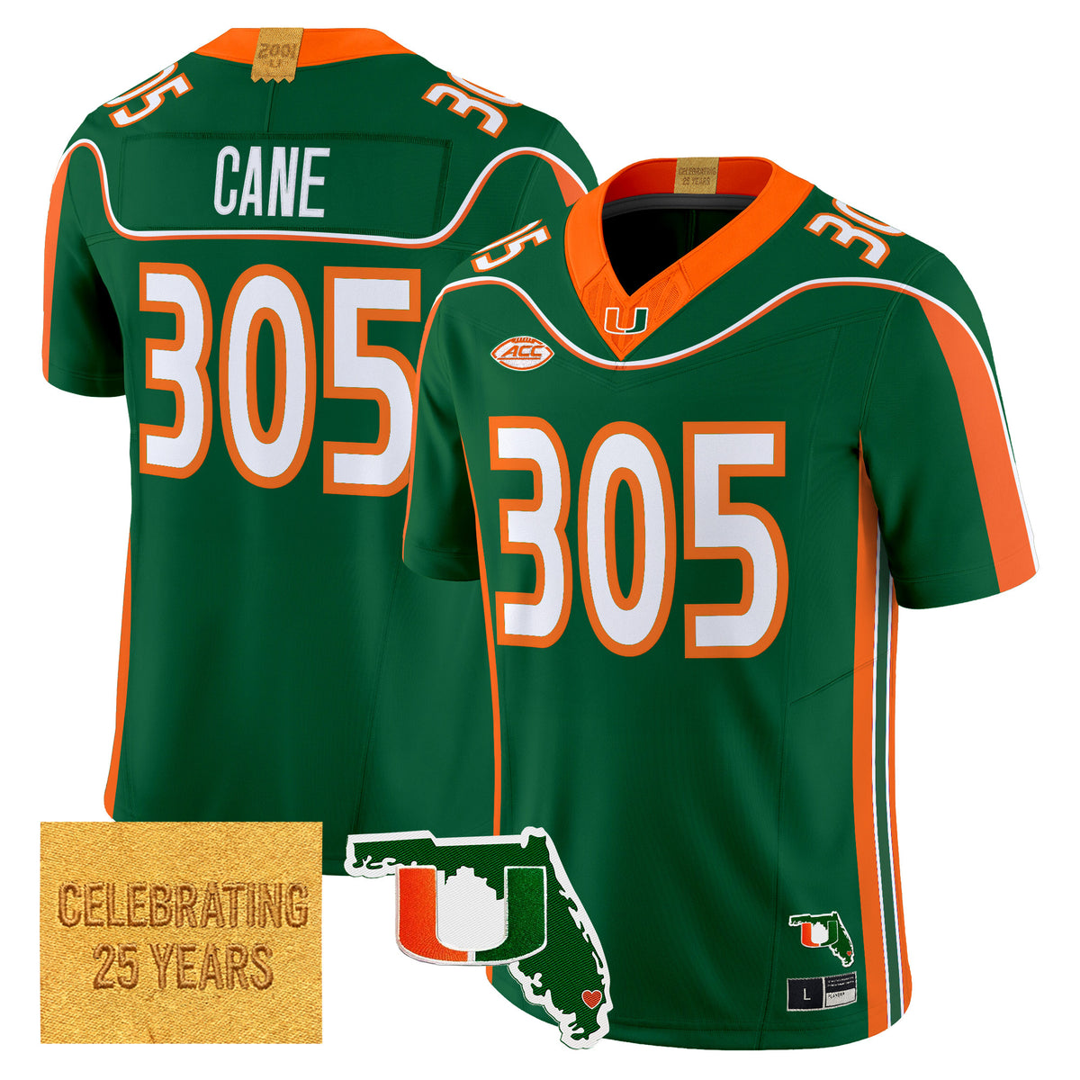 Miami Hurricanes 2001 Throwback Vapor Limited Jersey - Florida Patch - Stitched