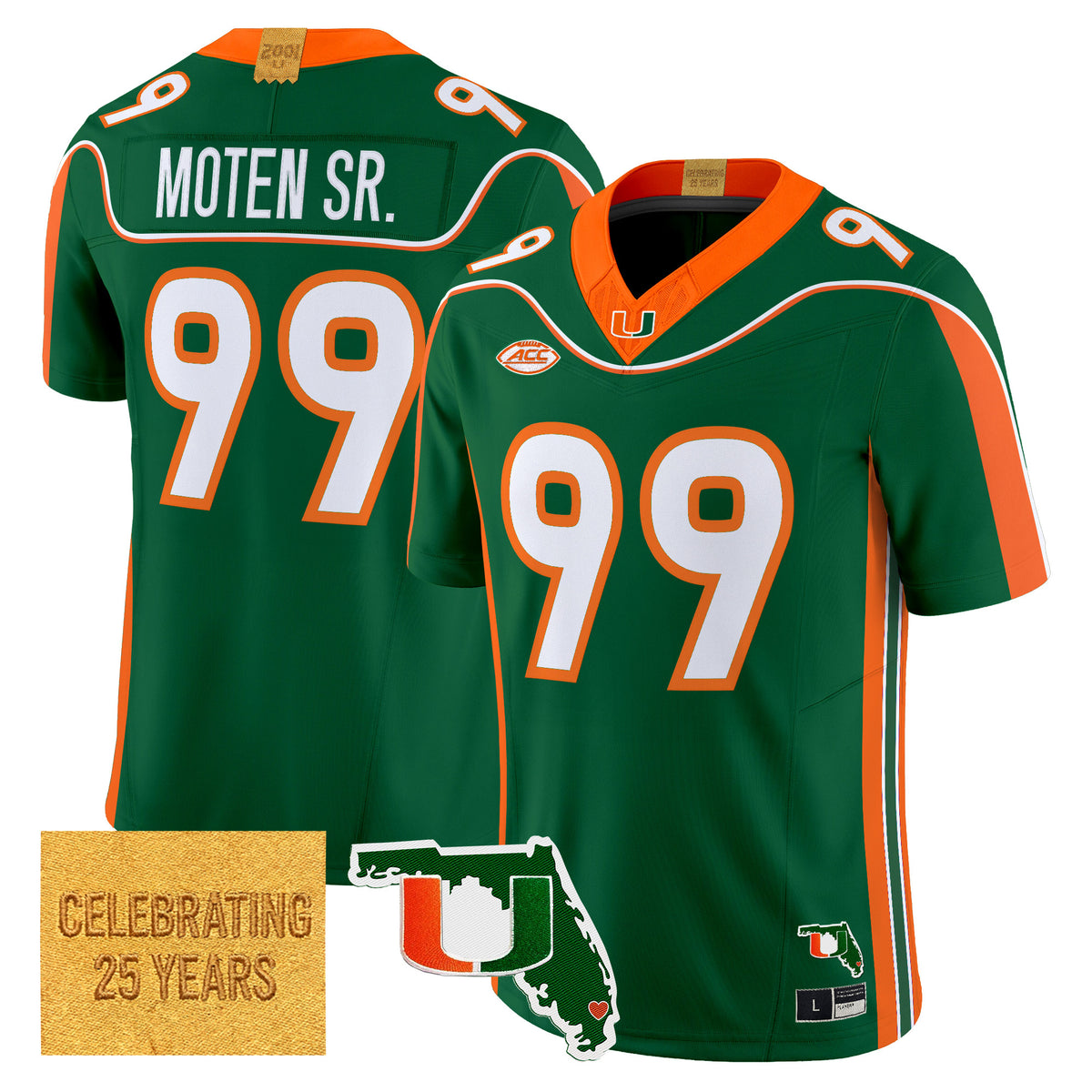 Miami Hurricanes 2001 Throwback Vapor Limited Jersey - Florida Patch - Stitched