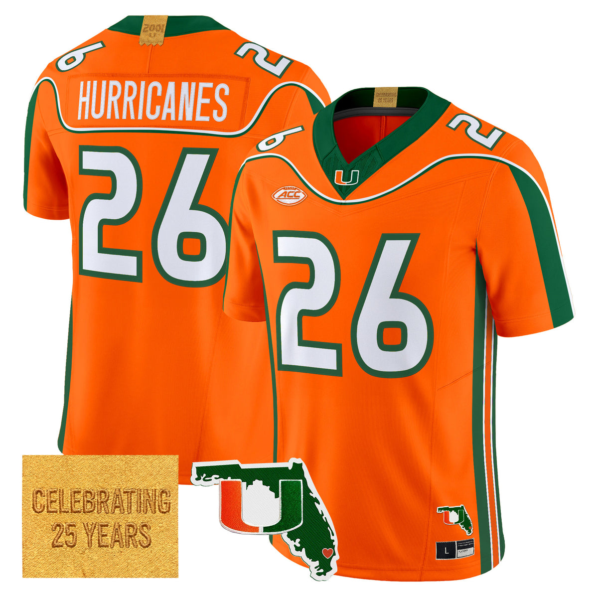Miami Hurricanes 2001 Throwback Vapor Limited Jersey - Florida Patch - Stitched